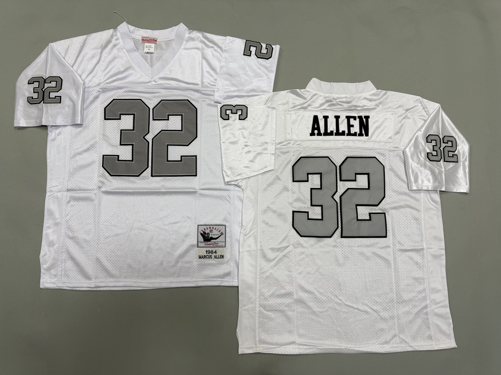 Men's/Youth NFL Las Vegas Raiders Marcus Allen Mitchell & Ness White Alternate Throwback Jersey