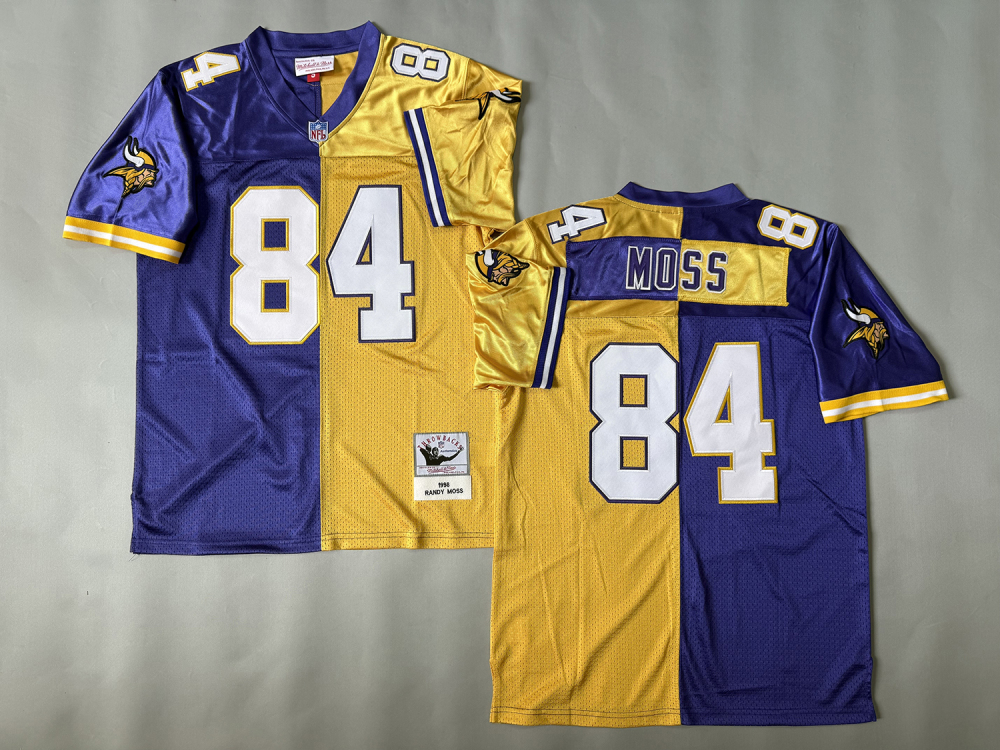 Men's/Youth NFL Minnesota Vikings Randy Moss M&N Purple/Gold Throwback Jersey