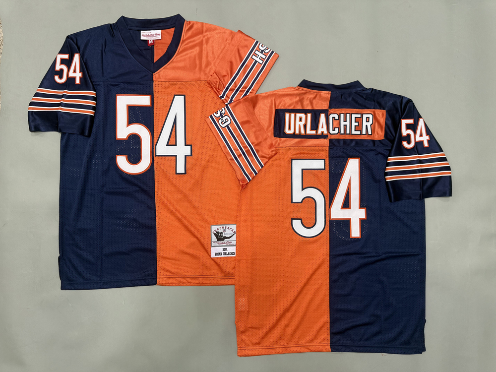 Men's/Youth NFL Chicago Bears Brian Urlacher M&N Navy/Orange Throwback Jersey