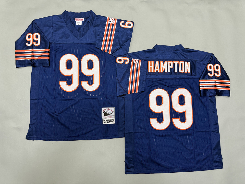 Men's/Youth NFL Chicago Bears Dan Hampton Mitchell & Ness Navy Throwback Jersey