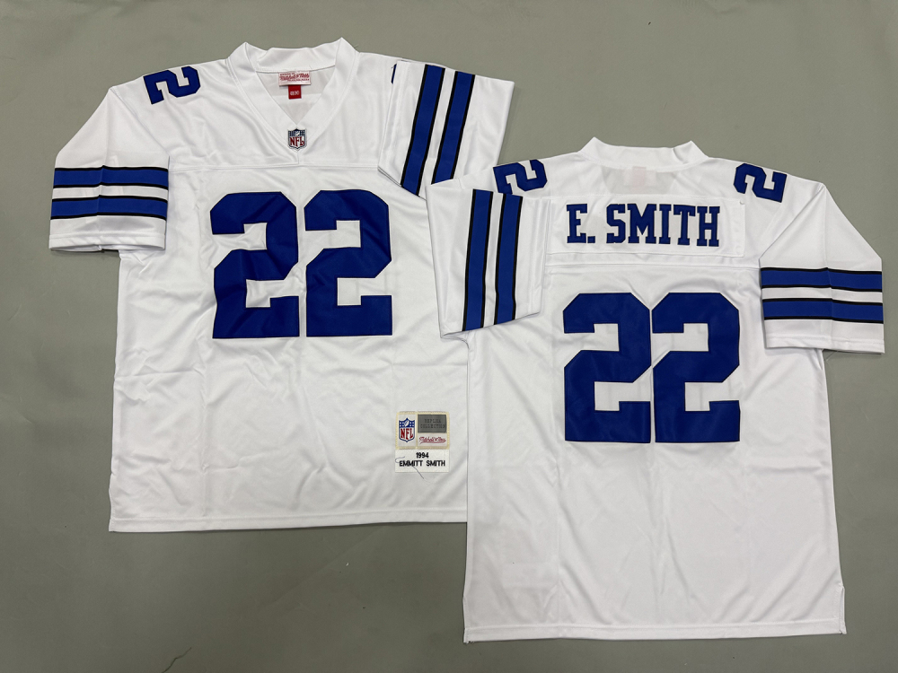 Men's/Youth NFL Dallas Cowboys Emmitt Smith Mitchell & Ness White Throwback Jersey