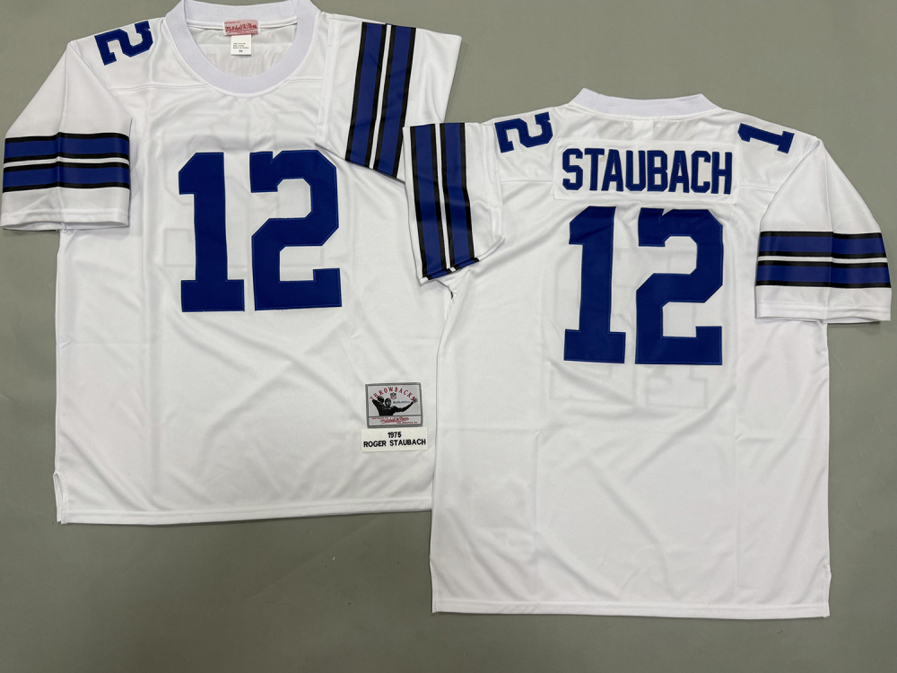 Men's/Youth NFL Dallas Cowboys Roger Staubach Mitchell & Ness White Throwback Jersey