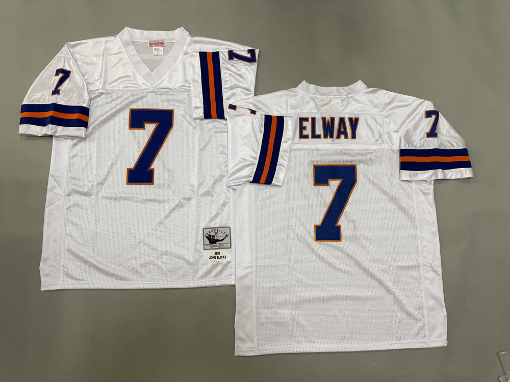 Men's/Youth NFL Denver Broncos John Elway Mitchell & Ness White Legacy Replica Jersey
