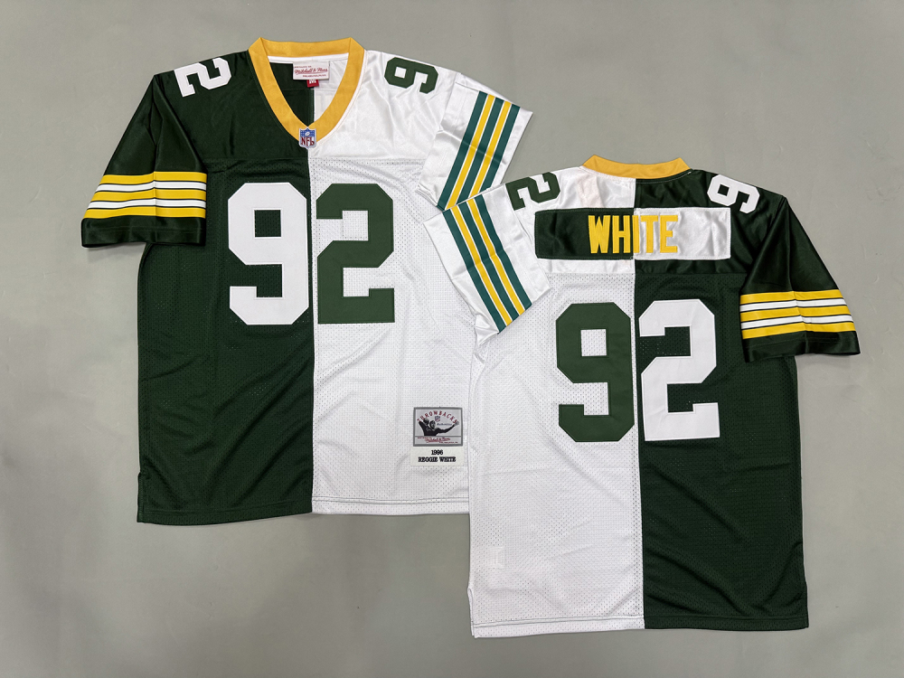 Men's/Youth NFL Green Bay Packers Reggie White M&N Green/White Throwback Jersey