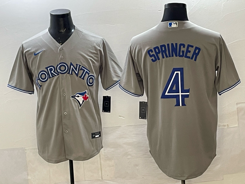 Men's MLB Toronto Blue Jays #4 George Springer Nike Gray Road Limited Jersey