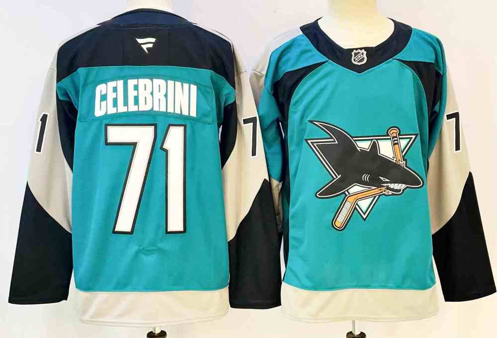 Men's NHL San Jose Sharks #71 Macklin Celebrini 2025-26 35th Anniversary Heritage 2.0 Jersey