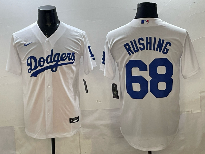Men's MLB Los Angeles Dodgers #68 Dalton Rushing Nike White Home Limited Jersey