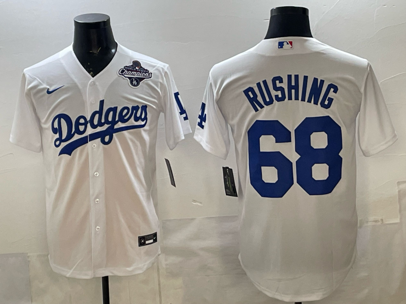 Men's MLB Los Angeles Dodgers #68 Dalton Rushing Nike White Home Limited Jersey