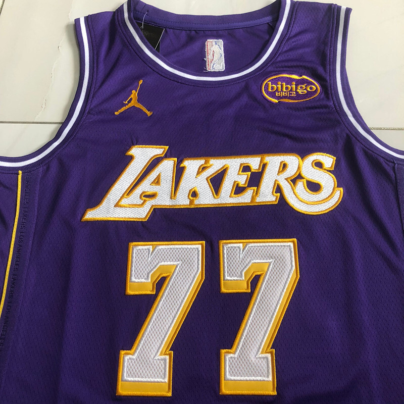 NBA Los Angeles Lakers #77 Luka Doncic Men's Jordan 2025-26 Statement Edition Embroidery Jersey