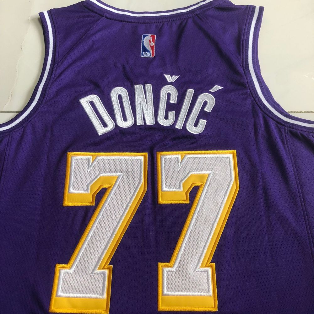 NBA Los Angeles Lakers #77 Luka Doncic Men's Jordan 2025-26 Statement Edition Embroidery Jersey