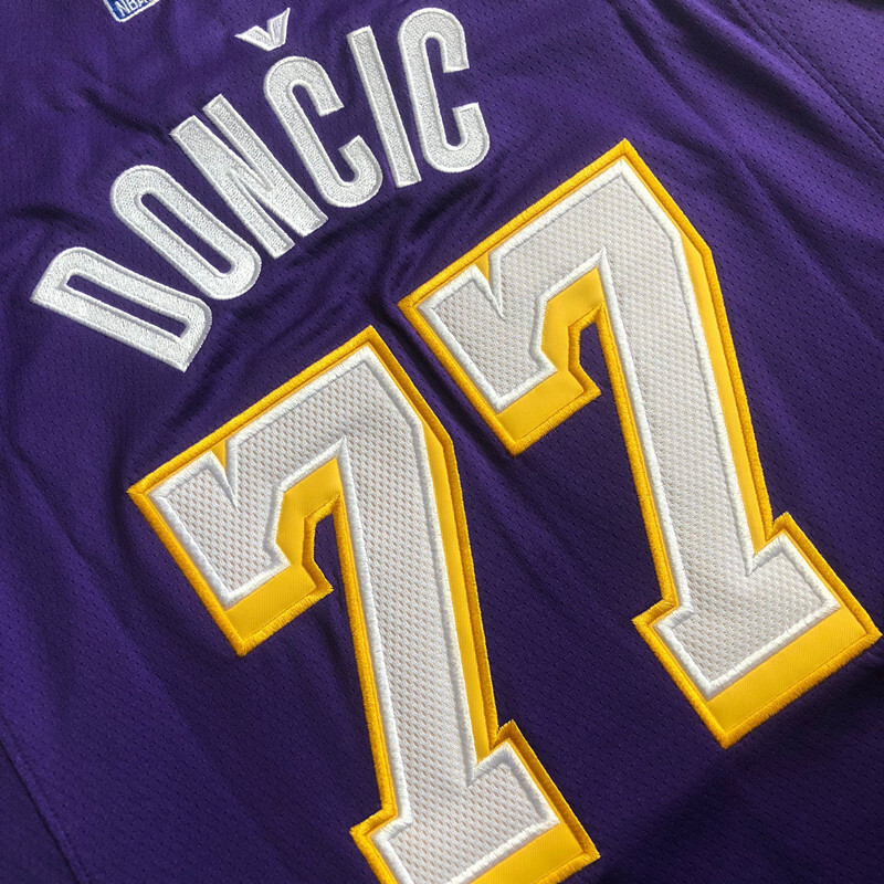 NBA Los Angeles Lakers #77 Luka Doncic Men's Jordan 2025-26 Statement Edition Embroidery Jersey