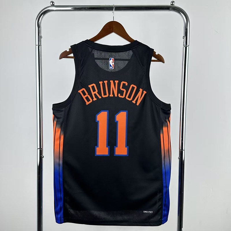 Men's NBA Heat Pressed Jersey New York Knicks #11 Jalen Brunson 2025/26 - Statement Edition