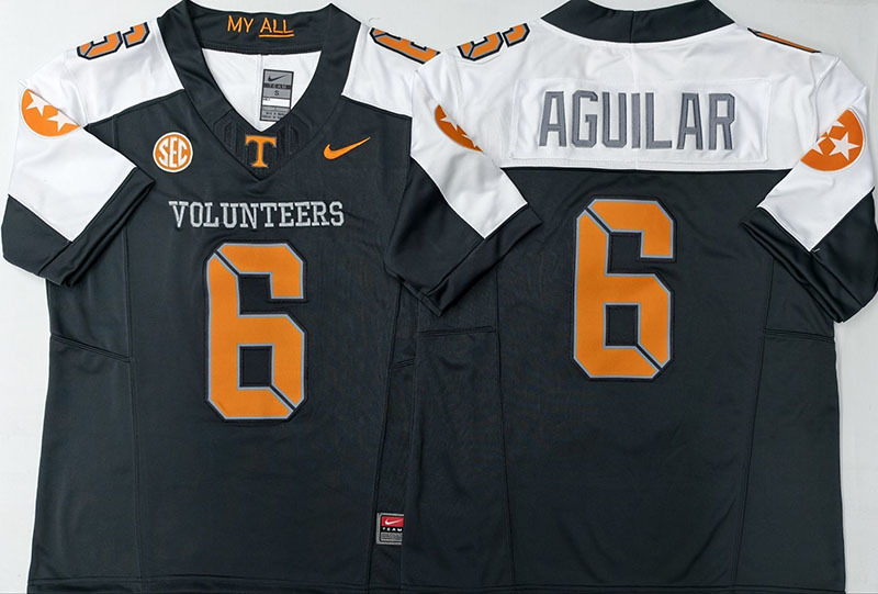 Men's New Tennessee Volunteers #6 Joey Aguilar Black Thanksgiving F.U.S.E Football Jersey