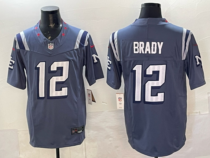 Men's NFL New England Patriots #12 Tom Brady 2025 Rivalry Collection F.U.S.E Jersey