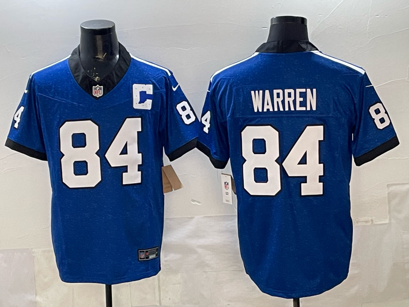 Men's NFL Indianapolis Colts #84 Tyler Warren Royal Indiana Nights F.U.S.E Limited Jersey