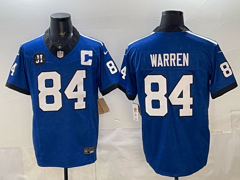 Men's NFL Indianapolis Colts #84 Tyler Warren Royal Indiana Nights F.U.S.E Limited Jersey