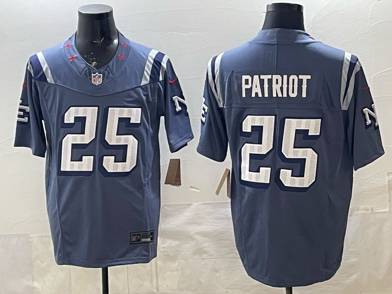 Men's NFL New England Patriots #25 Patriot 2025 Rivalry Collection F.U.S.E Jersey