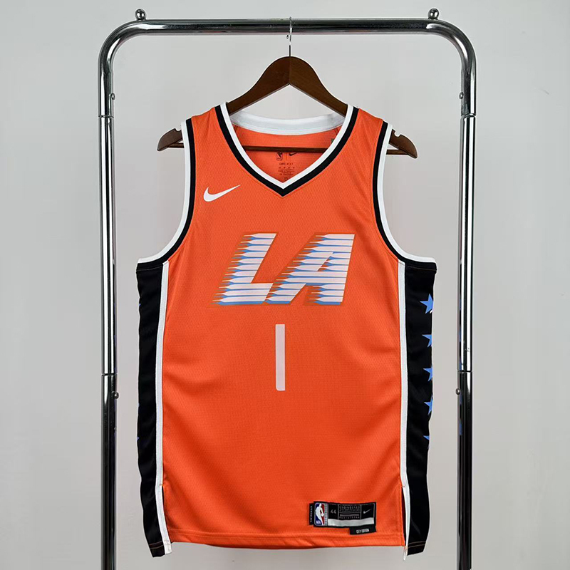 Men's NBA Heat Pressed Jersey Los Angeles Clippers #1 James Harden 2025/26 - City Edition