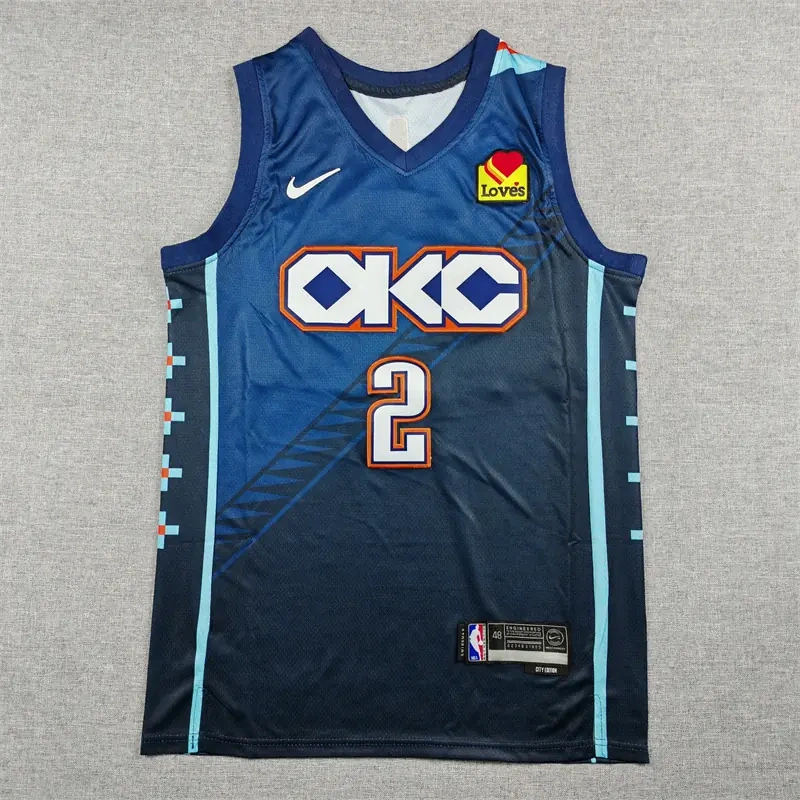 Men's NBA Oklahoma City Thunder #2 Shai Gilgeous-Alexander 2025-26 City Edition Swingman Jersey