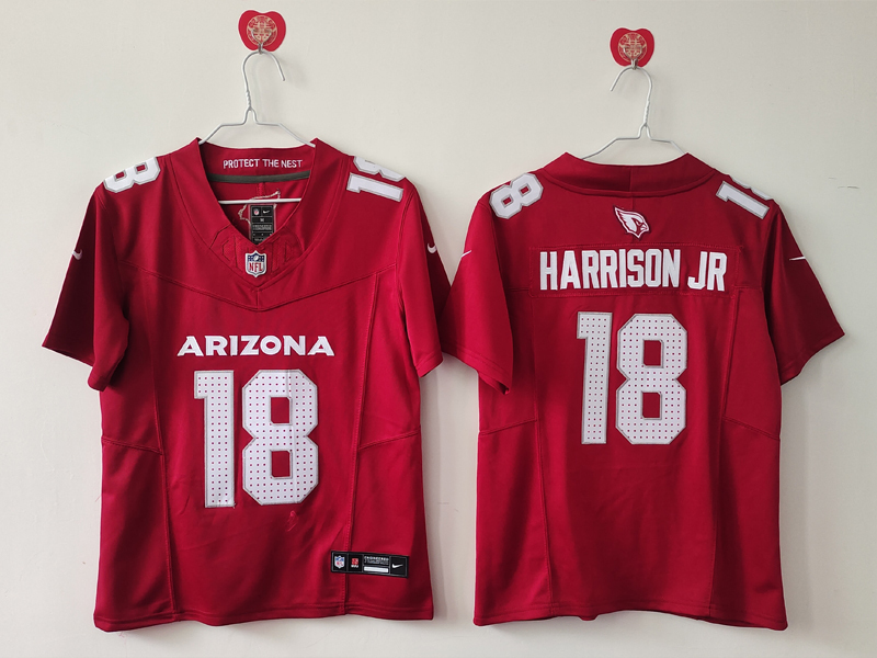 Youth/Women's NFL Arizona Cardinals #18 Marvin Harrison Jr. Red Home F.U.S.E Jersey