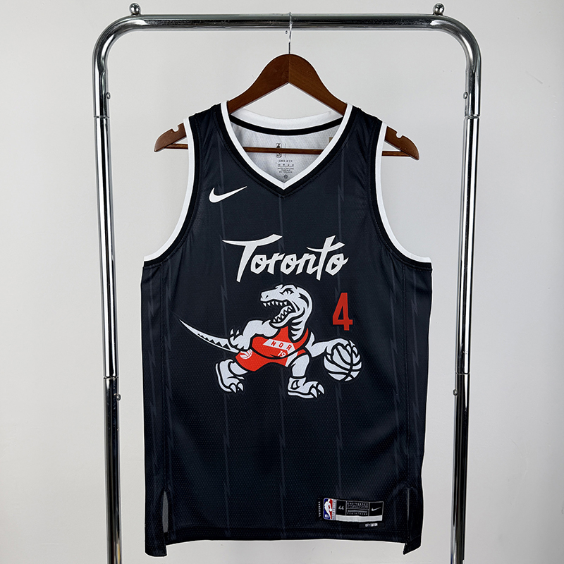 Men's NBA Heat Pressed Jersey Toronto Raptors #4 Scottie Barnes 2025/26 - City Edition