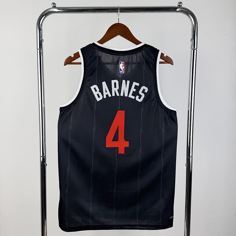 Men's NBA Heat Pressed Jersey Toronto Raptors #4 Scottie Barnes 2025/26 - City Edition