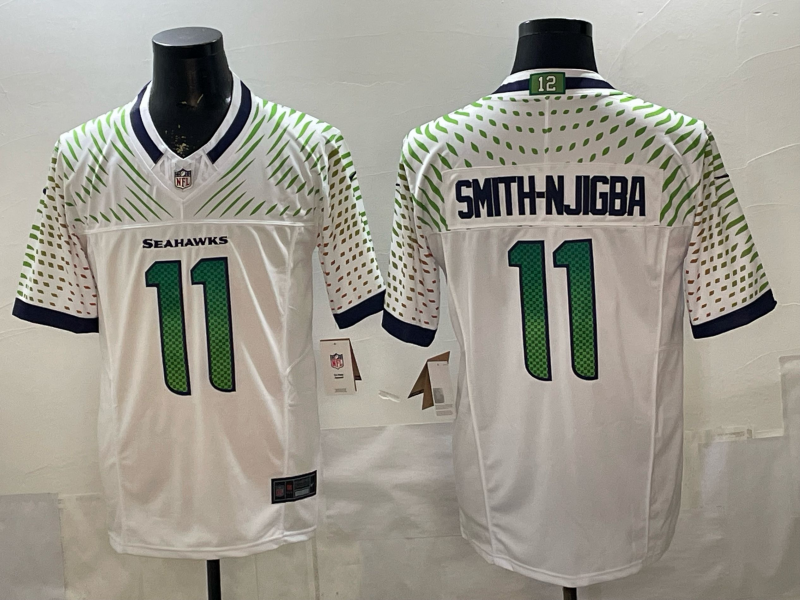 Men's NFL Seattle Seahawks #11 Jaxon Smith-Njigba White Rivalry Collection F.U.S.E Jersey
