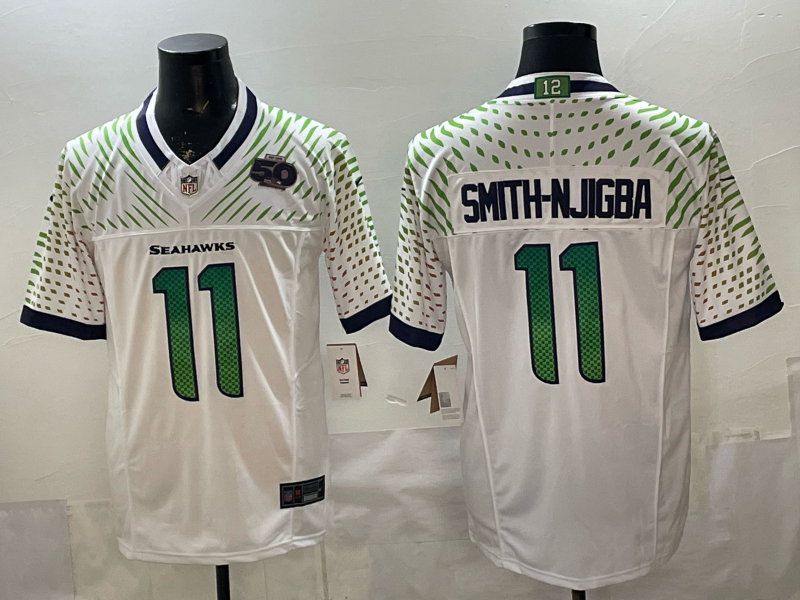 Men's NFL Seattle Seahawks #11 Jaxon Smith-Njigba White Rivalry Collection F.U.S.E Jersey