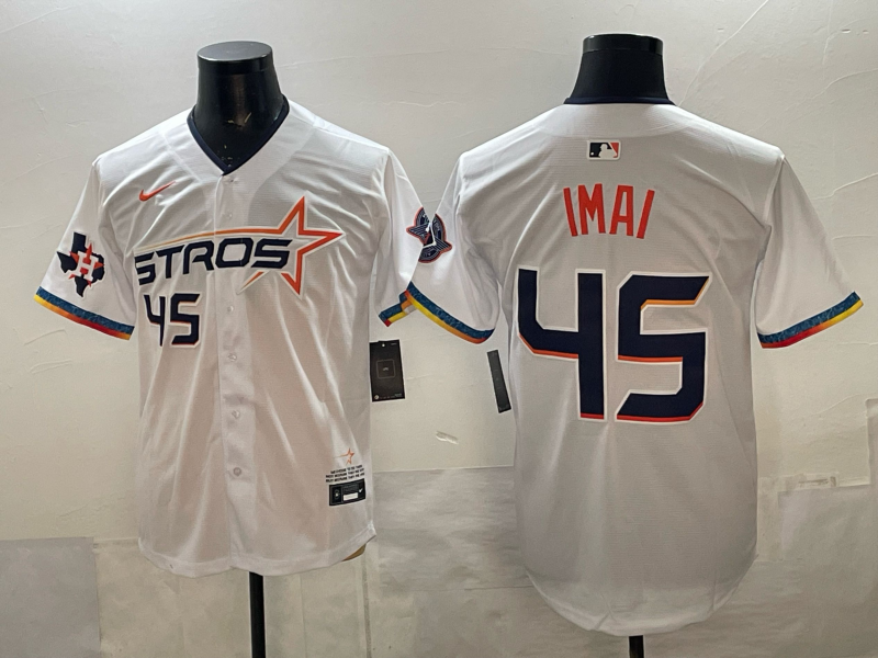 Men's MLB Houston Astros #45 Tatsuya Imai 2025 City Connect Limited Jersey - White
