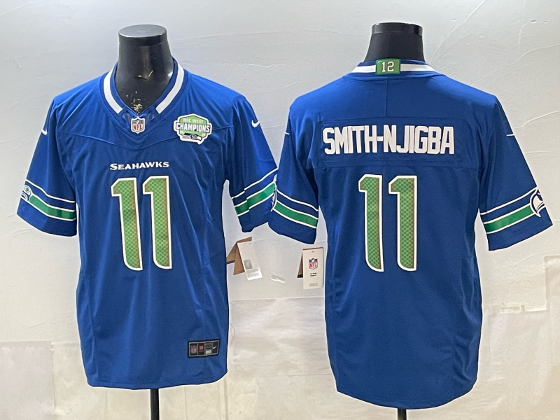 Men's NFL Seattle Seahawks #11 Jaxon Smith-Njigba Royal Personalized F.U.S.E Jersey