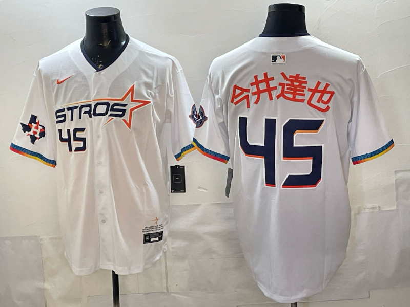 Men's MLB Houston Astros #45 Tatsuya Imai 2025 City Connect Limited Jersey - White