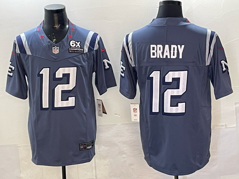 Men's NFL New England Patriots #12 Tom Brady 2025 Rivalry Collection F.U.S.E Jersey