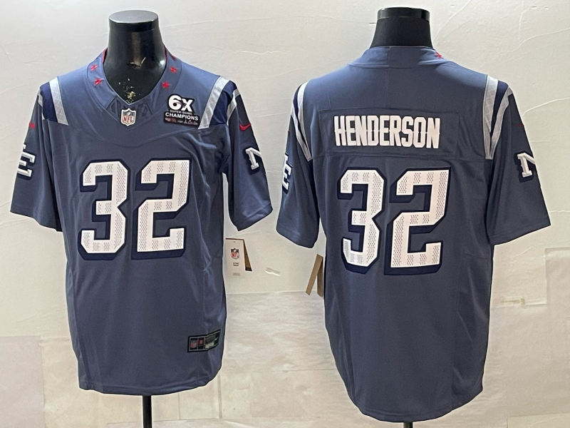 Men's NFL New England Patriots #32 TreVeyon Henderson 2025 Rivalry Collection F.U.S.E Jersey