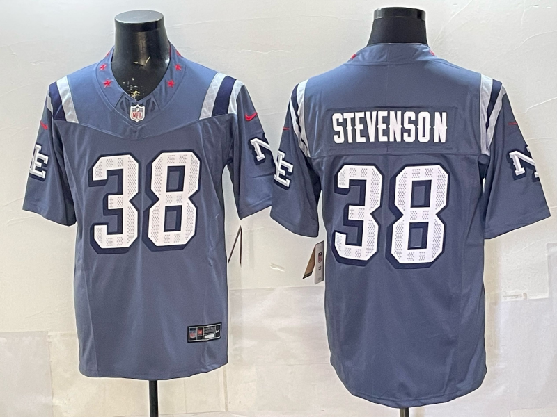 Men's NFL New England Patriots #38 Rhamondre Stevenson 2025 Rivalry Collection F.U.S.E Jersey