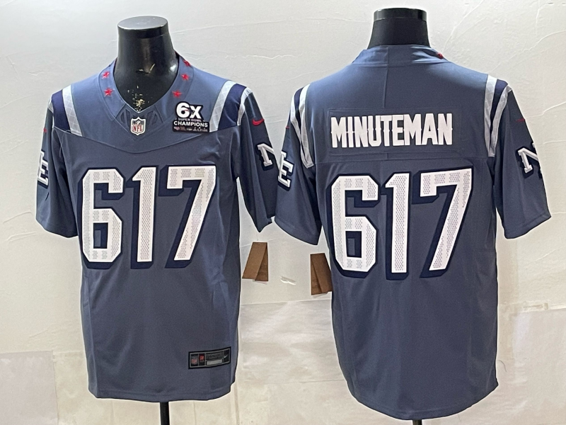 Men's NFL New England Patriots #617 Minuteman 2025 Rivalry Collection F.U.S.E Jersey