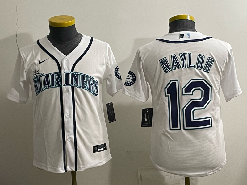 Women's MLB Seattle Mariners #12 Josh Naylor Nike White Home Limited Jersey
