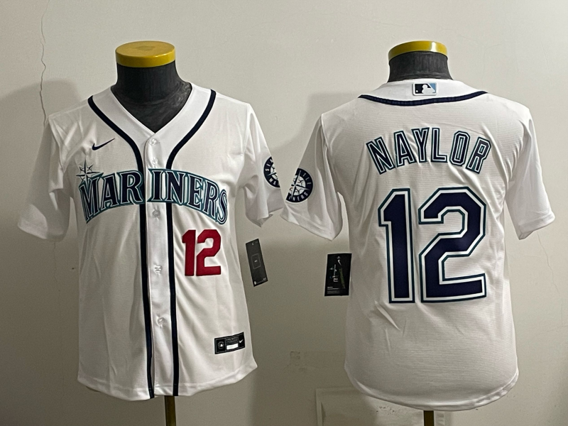 Women's MLB Seattle Mariners #12 Josh Naylor Nike White Home Limited Jersey
