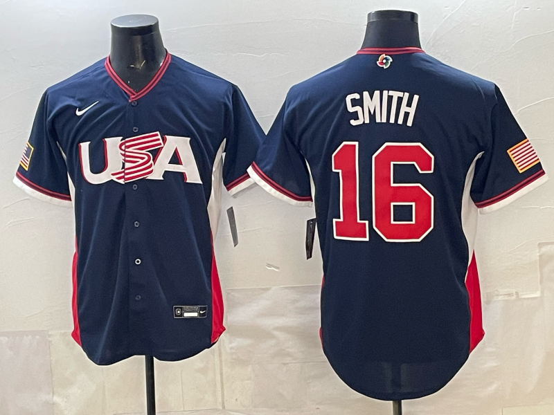 2026 World Baseball Classic Team USA #16 Will Smith Men's Stadium Road Jersey - Navy
