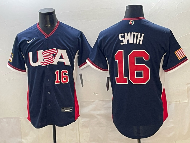 2026 World Baseball Classic Team USA #16 Will Smith Men's Stadium Road Jersey - Navy