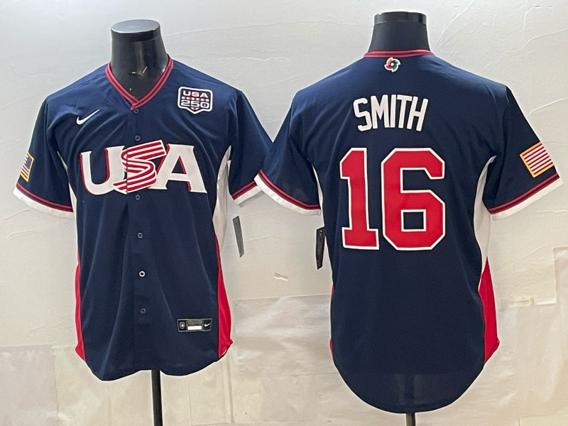 2026 World Baseball Classic Team USA #16 Will Smith Men's Stadium Road Jersey - Navy