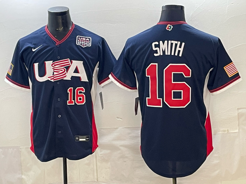 2026 World Baseball Classic Team USA #16 Will Smith Men's Stadium Road Jersey - Navy
