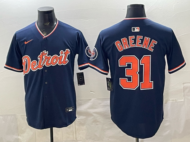 Men's MLB Detroit Tigers #31 Riley Greene 2026 Nike Navy Alternate Replica Jersey
