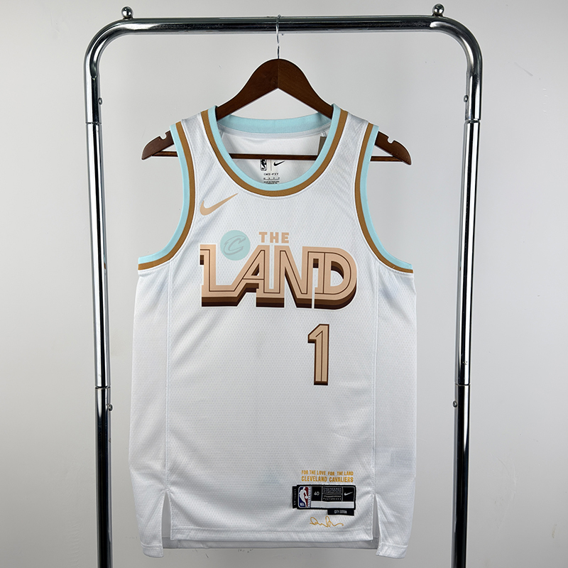 Men's NBA Heat Pressed Jersey Cleveland Cavaliers #1 James Harden 2022/23 - City Edition