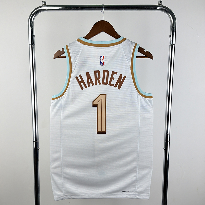 Men's NBA Heat Pressed Jersey Cleveland Cavaliers #1 James Harden 2022/23 - City Edition