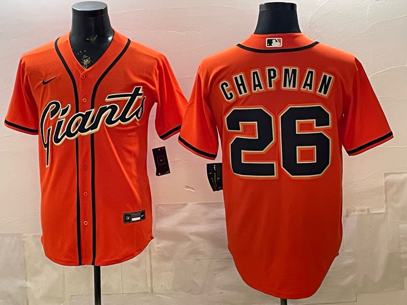 Men's MLB SF Giants #26 Matt Chapman Nike Orange Alternate Replica Jersey