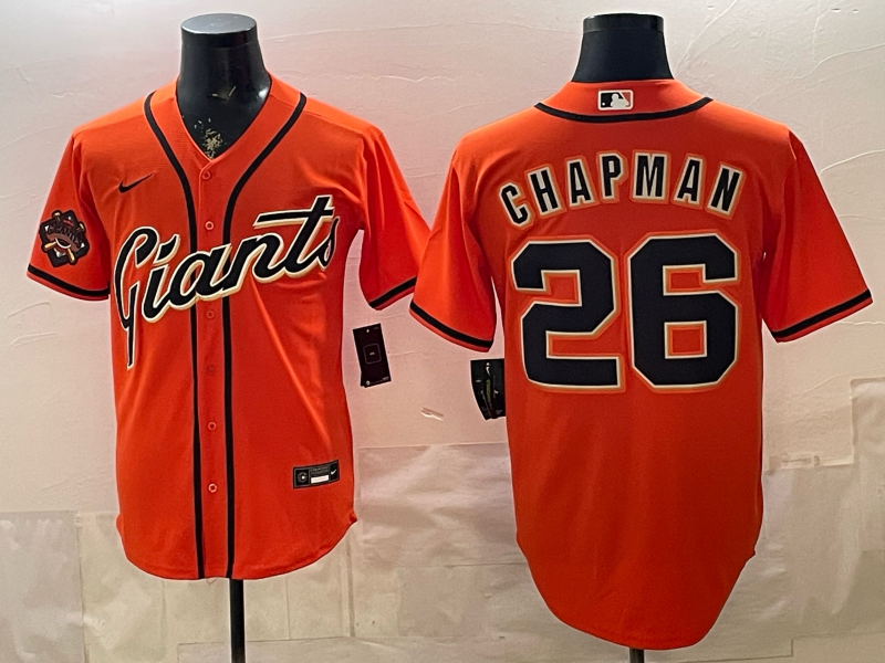 Men's MLB SF Giants #26 Matt Chapman Nike Orange Alternate Replica Jersey