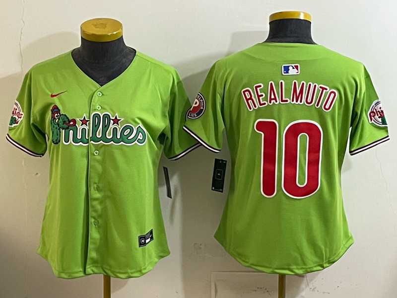 Women's MLB Philadelphia Phillies Phanatic #10 J.T. Realmuto Nike Green Customized Jersey