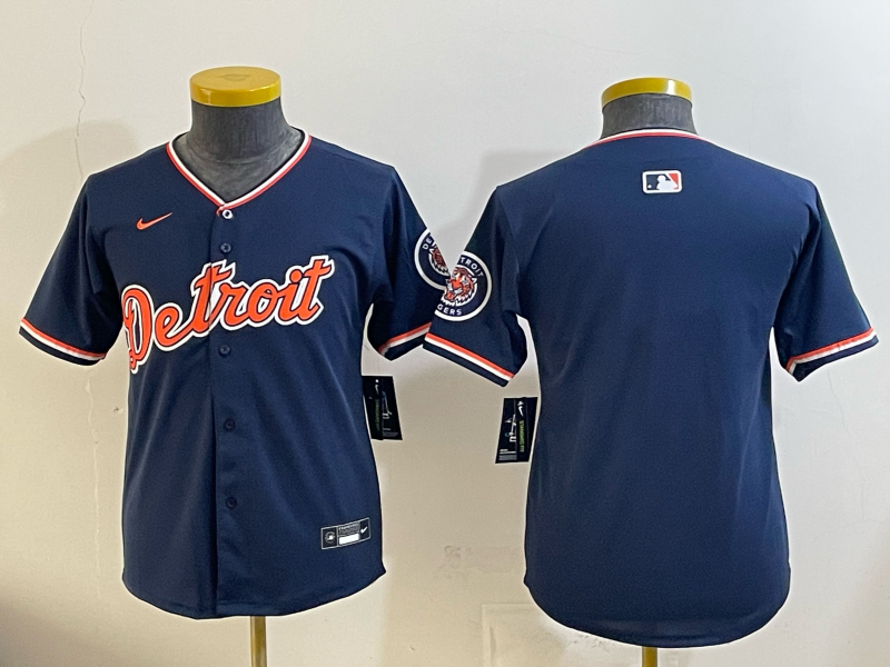 Youth MLB Detroit Tigers Nameless 2026 Nike Navy Alternate Replica Jersey