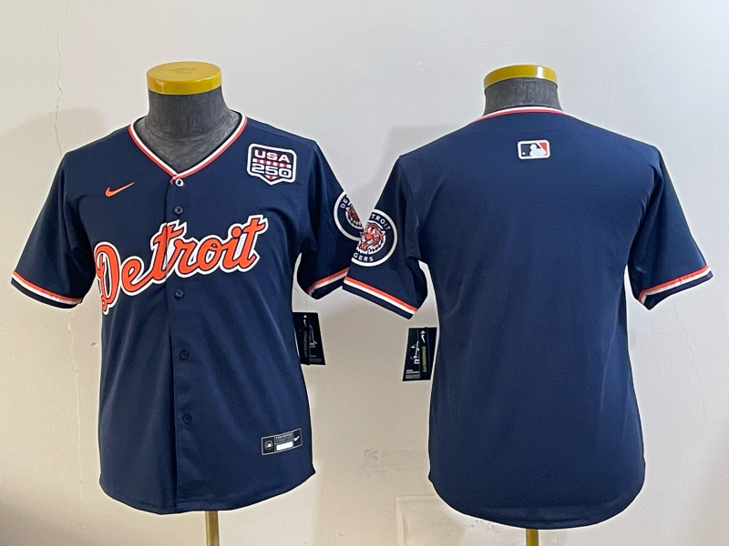 Youth MLB Detroit Tigers Nameless 2026 Nike Navy Alternate Replica Jersey