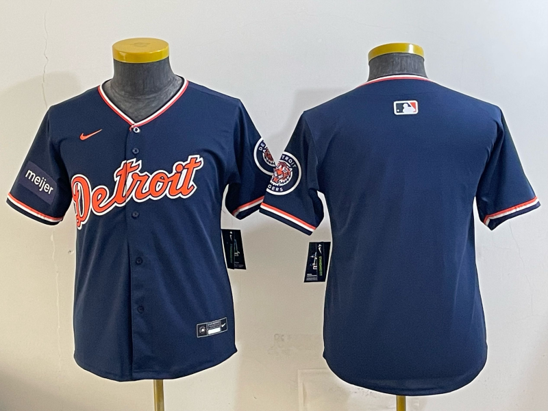 Youth MLB Detroit Tigers Nameless 2026 Nike Navy Alternate Replica Jersey